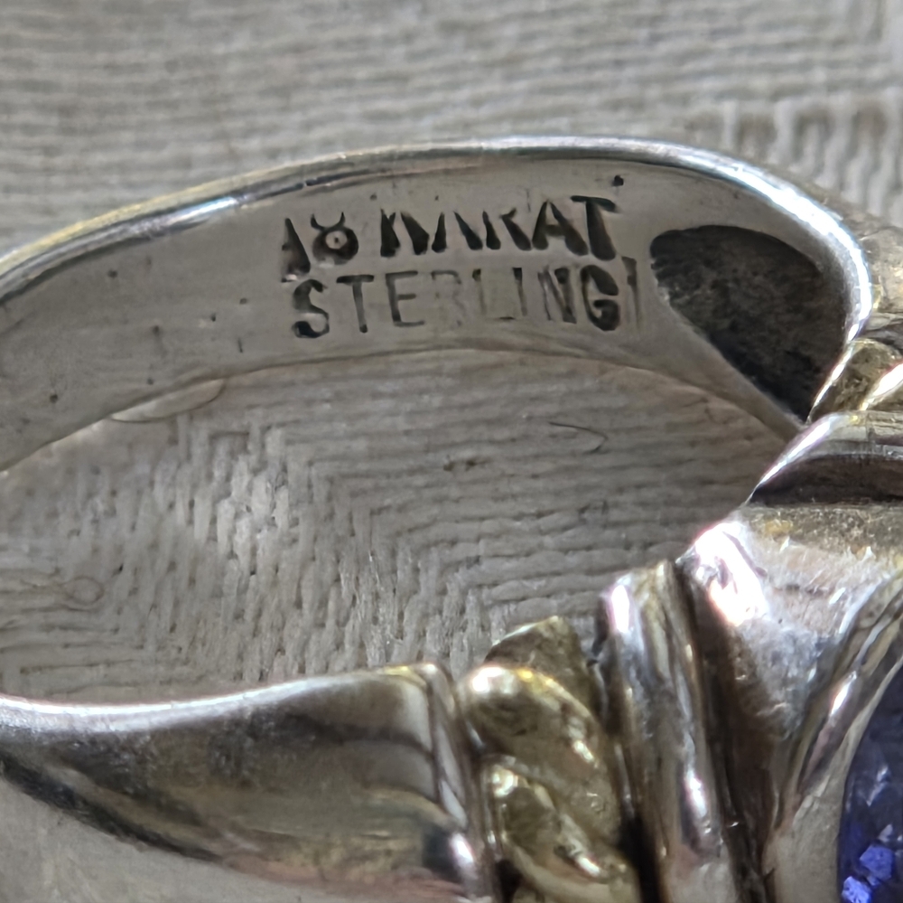 David Wysor Vintage Iolite Ring, SS & 18k, Size 7.5 - Picture 9 of 14